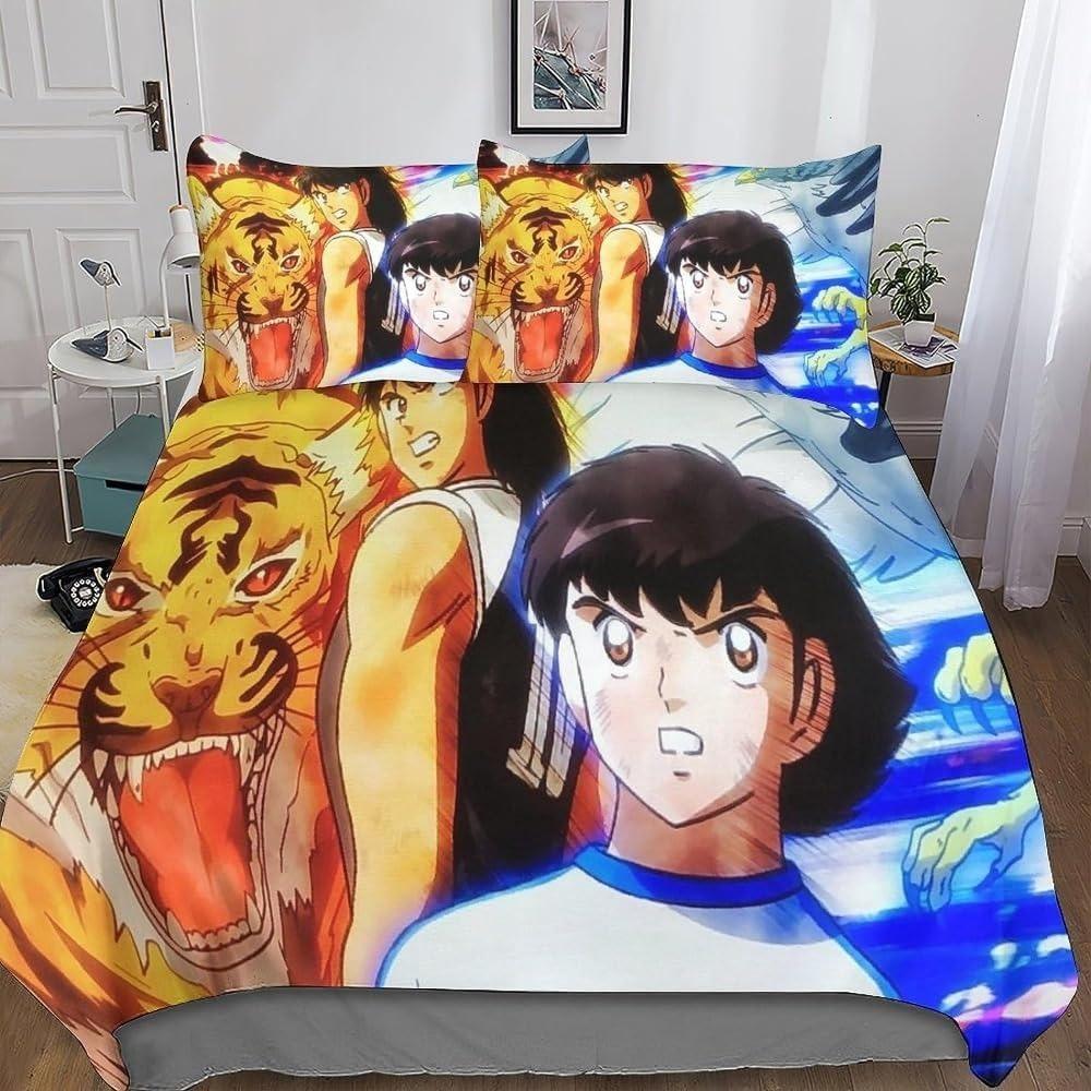 Captain Tsubasa Bedding Set,Single Twin Full Queen King Size,Baby Cartoon Football Captain Bed Set Kid Bedroom Bedding Sets