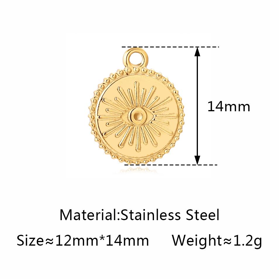 3pcs Stainless Steel Gold Color Plated Rhinestone Evil Blue Eye Charms Necklace Bracelet Earring DIY Jewelry Making Accessories