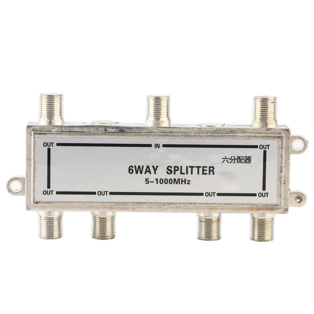 6 Way Coax Cable Splitter 5-1000MHz CATV TV Antenna Coaxial Signal Split