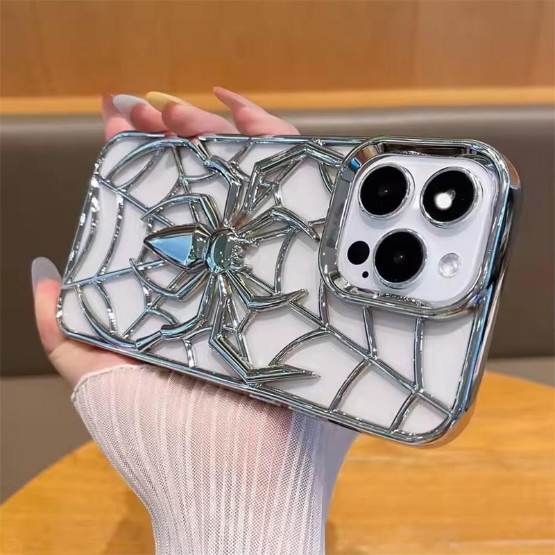 Модный полый чехол-паук для iPhone 16 Pro Max, дышащий чехол для отвода тепла для iPhone 15 Pro 14 13 12 11, мягкая кассета