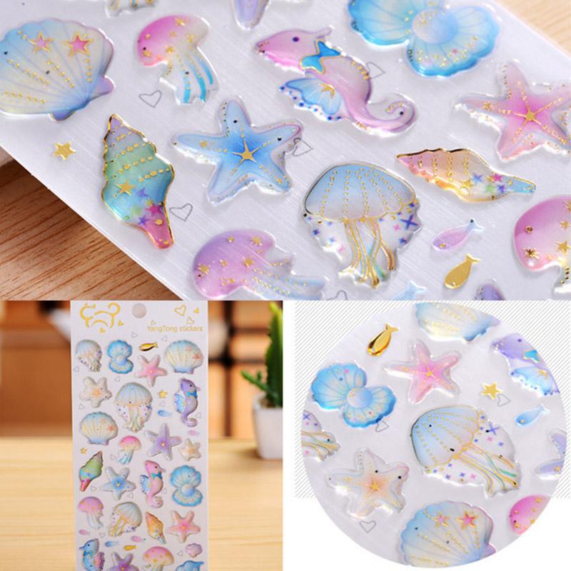 Fun Fantasy Cartoon Stickers Bronzing 3D Environmental Protection Mobile Phone Diary Handbook Sticker Material Children Gifts