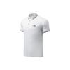 Li Ning Fitness Series Logo Embroidered Pullover Short Sleeve Polo Shirt Men Polo Shirts White APLR061-2