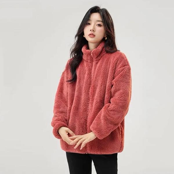 WTEMPO Ветрозащитное, морозостойкое, однотонное, толстое, теплое пальто, осень-зима, женское, большого размера, на молнии, плюшевое пальто