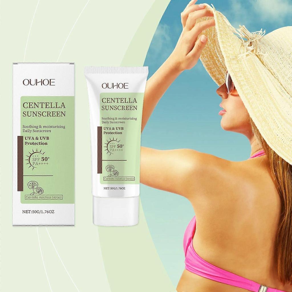 Ouhoe Centella Asiatica Protective Cream Gentle Moisturizing Outdoor Sunscreen, Nourishes Skin, Non-Greasy Protective Cream