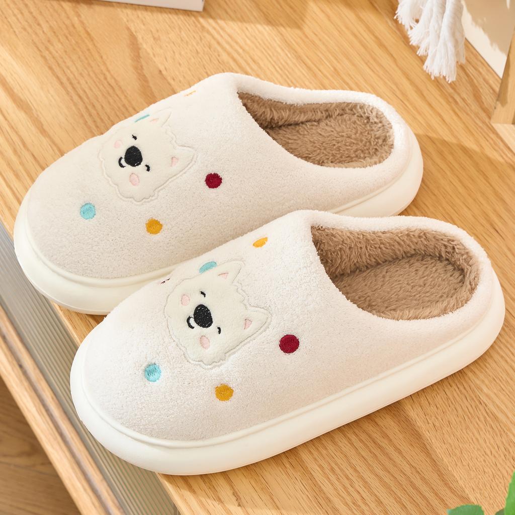 Winter Women Home Slippers Plush Warm Thick Bottom Slides Breathable Soft Non-slip Slippers Indoor Outdoor Men Casual Slippers