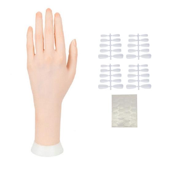 Silicone Practice Hand for Acrylic Nails Realistic Flexible Mannequin Hand Nail Art Practice Hand for Bracelets Rings Display