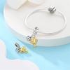 S925 Silver Football Theme Beaded Bracelet Necklace DIY Jewelry Set Adjustable Sports Style Accessories