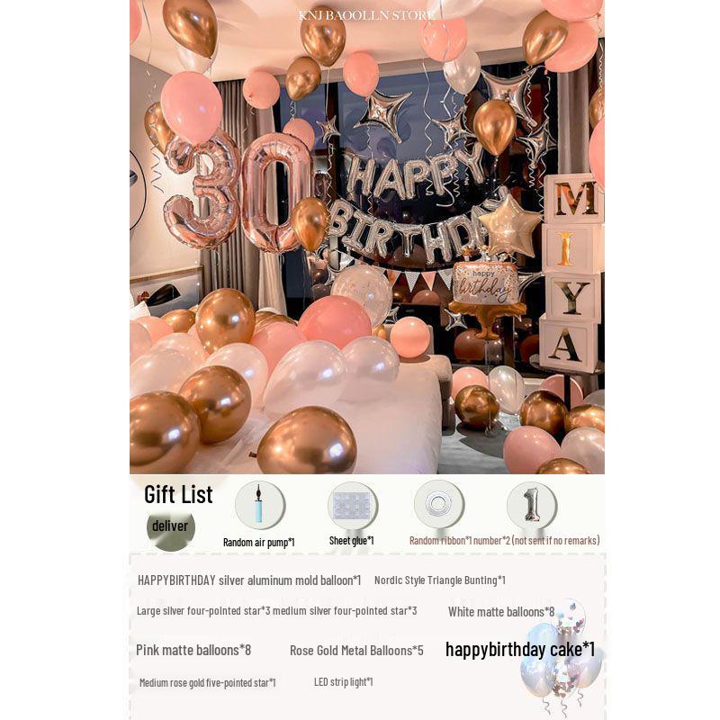 Романтические украшения-сюрприз на день рождения: Шары и фон для девушек и парней