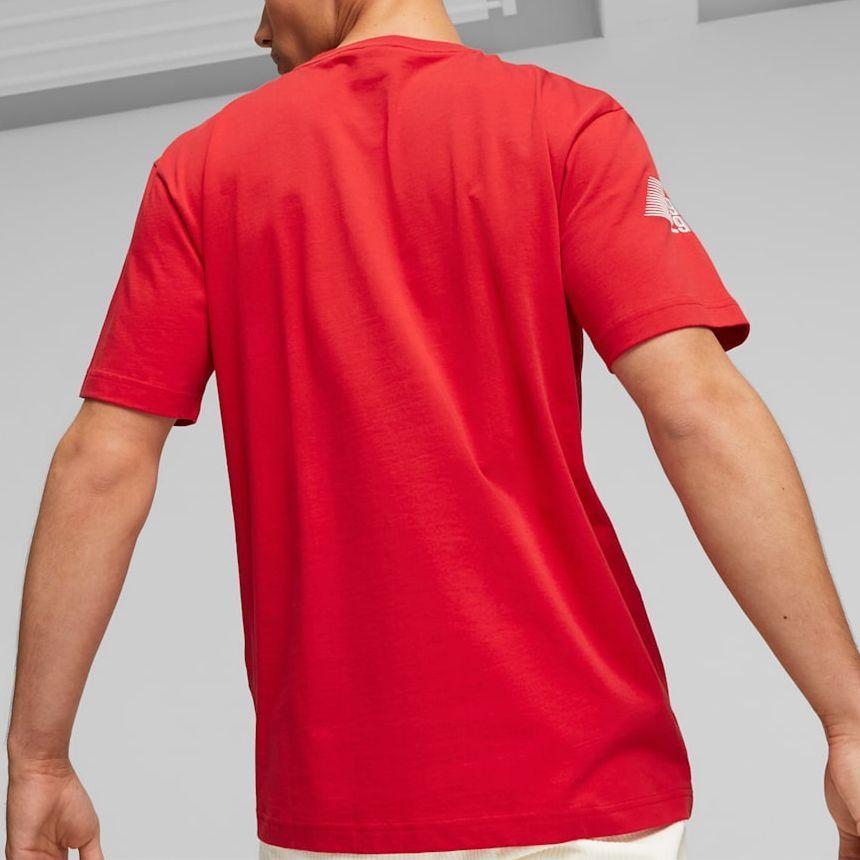 Puma Scuderia Ferrari Race Garage Crew Tee Loose Fit Letter Print Round Neck Short Sleeve T-Shirt Men Tops Red 621122-02
