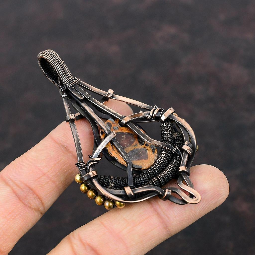 Подвеска из боксита, подвеска из медной проволоки, ювелирные изделия из боксита, подвеска ручной работы, ювелирные изделия из медной проволоки, подарок для мамы, подвеска из натурального драгоценного камня