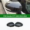 For Honda CITY GM6 2014- Car Rearview Mirror Cover Trim, Honda Ballade Grace Black Carbon Fibre Side Mirror Covers 2015