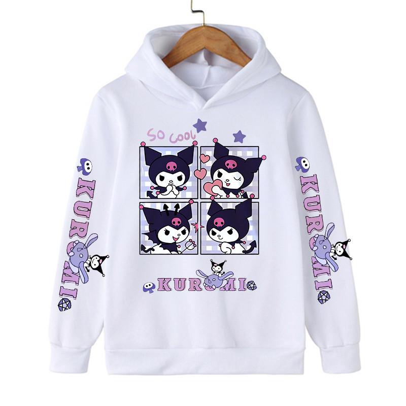 Kids Streetwear Kuromi Children's Hoodie Cute Sweatshirt Manga Kid Girl Boy Top Hoody Clothes