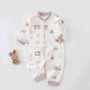 Class A Cotton Open Crotch Baby Romper - Long Sleeve Newborn Crawling Suit for Spring & Autumn