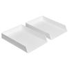 Amazon Basics Letter Tray Storage Plastic Organizer, White, Rectangular, 2-Pack