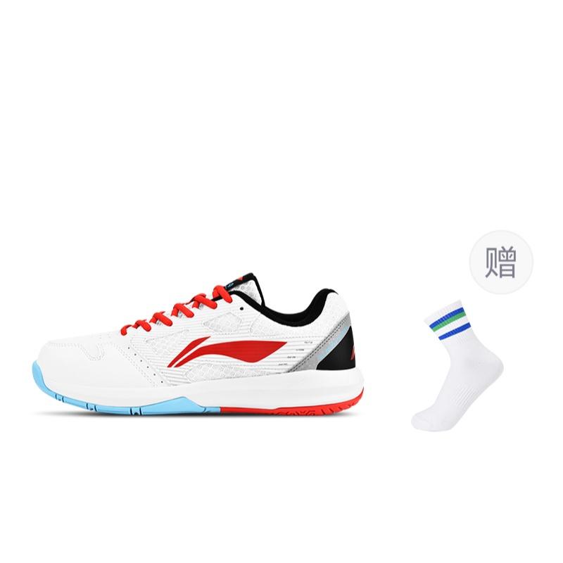 Li-Ning Li Ning Light Feather Abrasion Resistant Abrasion Resistant Low top Badminton Shoes Unisex White Red AYTT035-1