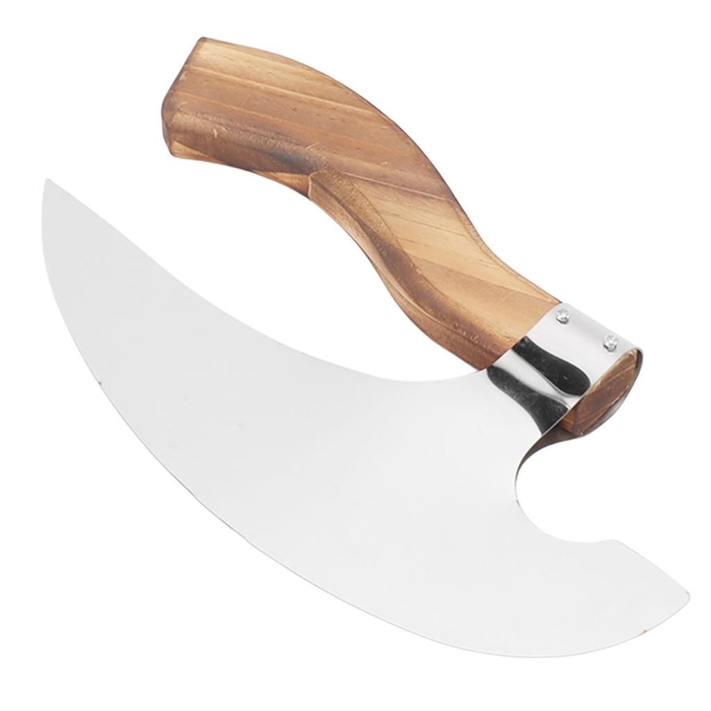 Viking Pizza Axe Handmade Stainless Steel Medieval Pizza Cutter with Pine Wood Handle for Home