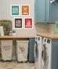 Inkdotpot 4 Piece Laundry Poster for Laundry Room Decor Wash Dry Fold Repeat , Laundry Room Posters Wall Art