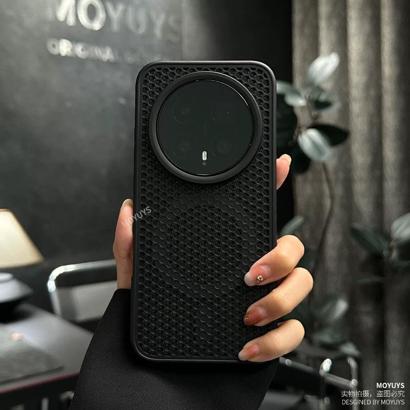 Чехол для Honor Magic 8 Pro Магнитный Сотовая структура Отверстия для рассеивания тепла Силиконовый Чехол для телефона Пылезащитный Ударопрочный Бампер Устойчивый к отпечаткам пальцев