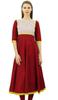 Bimba Женское дизайнерское расклешенное платье Anarkali из хлопка Kurta Chic Custom Kurti Long