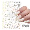 3D Lines Nail Accessory Decoration Wave Stripe Letters Self Adhesive Nail Art Manicure Abstract Face Stickers Laser