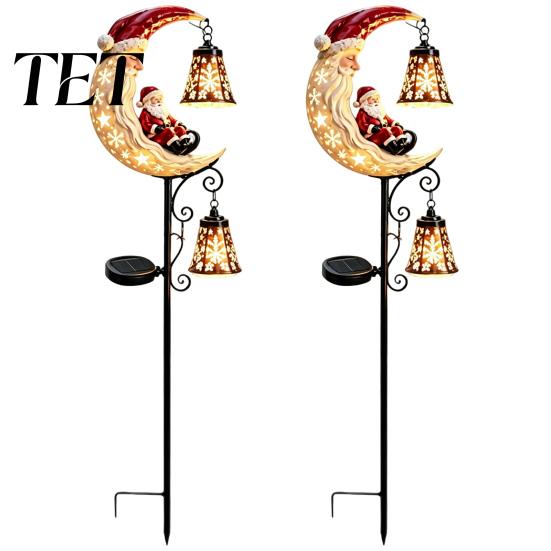 Easy Installation Outdoor Lighting Solar Christmas Garden Stake Light, 31.5 Inch Santa Snowman LED Pathway Lights, Powered Walkway Lights Waterproof