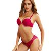 European and American women's bras front buckle bra sexy Y-strap solid color steel ring bra women's underwear
