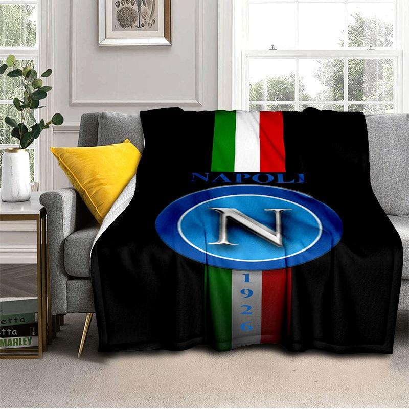 Napoli Football Club Emblem Blanket Outdoor Flannel Blanket for Camping, Hiking, Garden Parties, Picnic Essentials,gift for family and friends