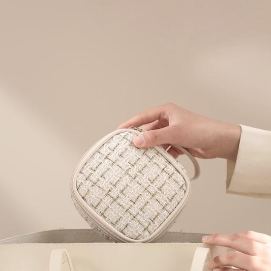 Косметичка Сумка для хранения Ремешок на запястье Большая вместимость Тампон Застежка-молния Хранение помады Телефон Монетница Косметичка