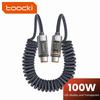Кабель Toocki Type C на Type C 100 Вт с дисплеем, быстрая зарядка, USB C на USB C, прозрачный кабель PD для iPhone 15 Macbook