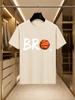 2026 New Arrival 100 Cotton Tshirt Br Brush Letter Replace Basketball Dot Print Crew Neck Unisex Basketball Sports Loose Casual S