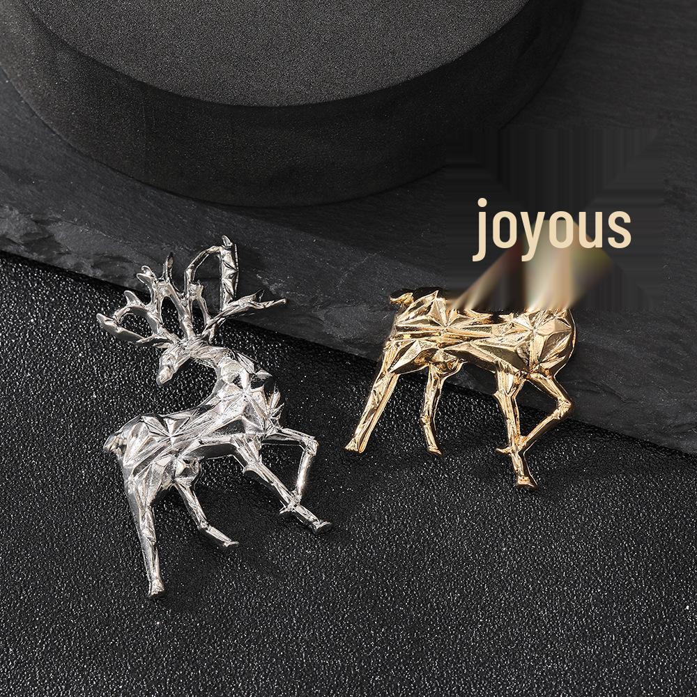 Винтажная брошь-булавка в виде головы лося/оленя - элегантный унисекс аксессуар для костюмов, идеально подходит в качестве рождественского подарка.