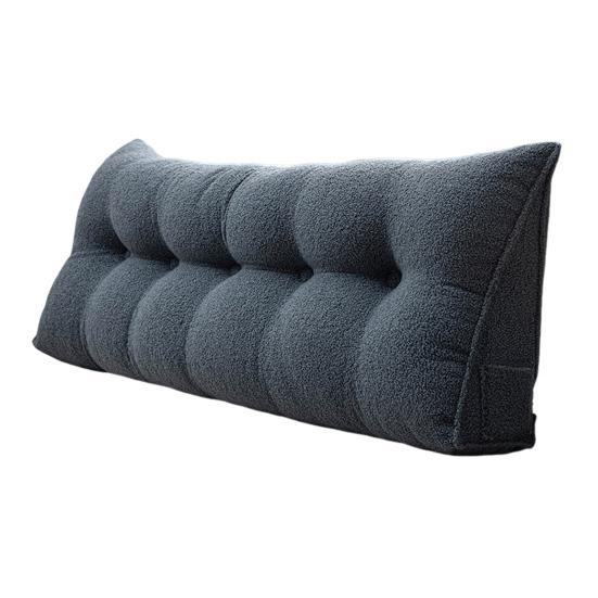 Подушка-клин для изголовья Эргономичная спинка для изголовья с боковым карманом Треугольная подушка со съемным чехлом для кровати, для чтения, сидения, работы