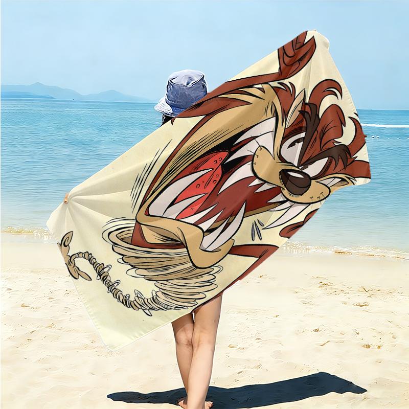 1Pc Tazmanian Devil Adventure Beach Towel Microfiber Beach Towel Thin Absorbent For Beach Swimming Yoga Bath Sports 0917100