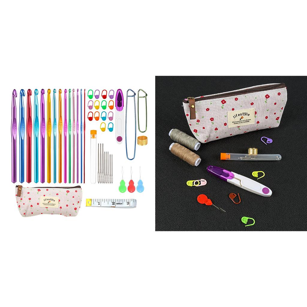 Наборы крючков для вязания из алюминиевого сплава, наборы спиц для вязания для рук, пораженных артритом, с эргономичной ручкой и гладким кончиком