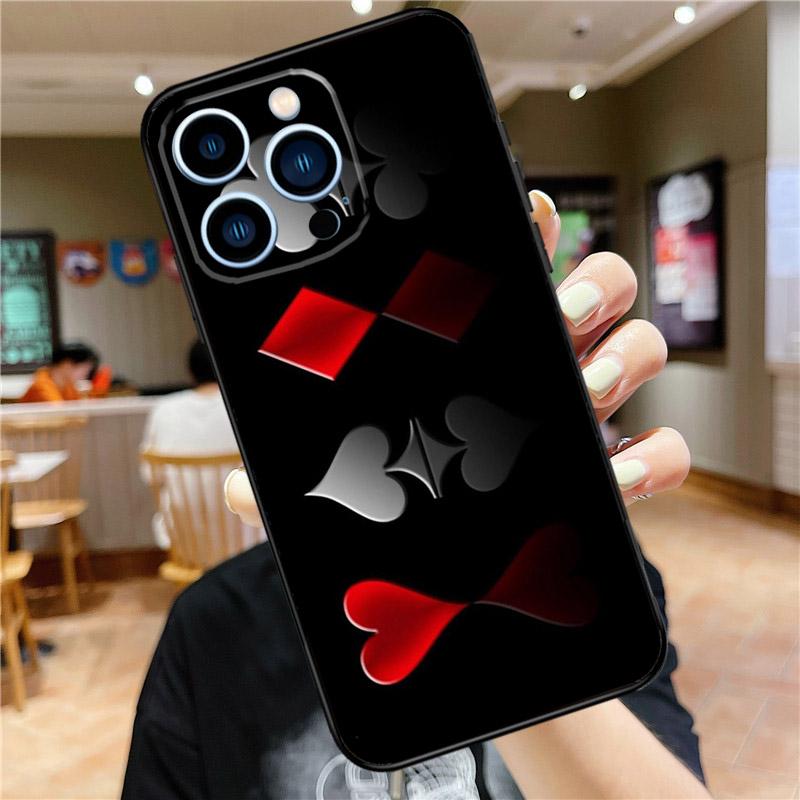 Пики Карты для игры в Покер Ас Арт Чехол для телефона Для iPhone 11 12 13 14 16 15 Pro Max Mini XS X XR 7 8 Plus Мягкий Чехол