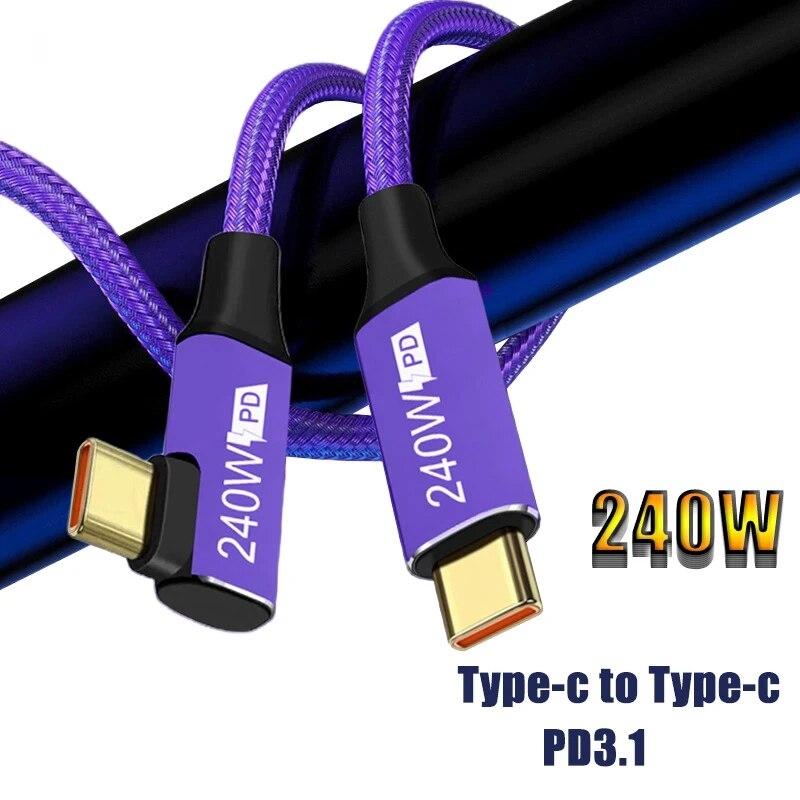 240 Вт кабель для передачи данных 5A подходит для ноутбука Huawei Usb-C на C для ноутбука Xiaomi Qc3.0 Pd Dual Head Type-C240w Pd кабель для зарядки