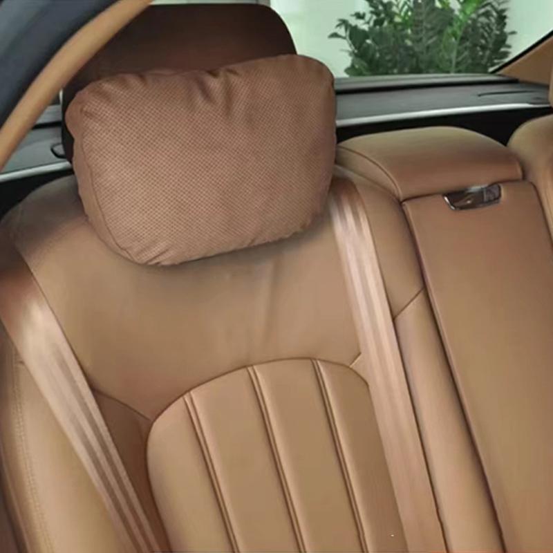 30x22cm Car Headrest Suede Breathable Non-slip Car Seat Neck Comfort Pillow Lumbar Cushion Four Season Auto Interior Accessories