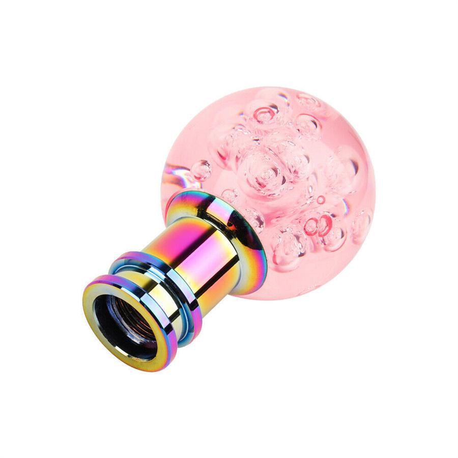 Car Manual Shift Knob Gear Shifter Head Shift Knob Stick Crystal Pink Style