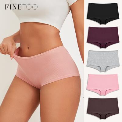 Женские хлопковые трусы FINETOO, бесшовные спортивные боксеры, безопасное нижнее белье, женские однотонные трусы, уютное нижнее белье, интимные трусы S-XL