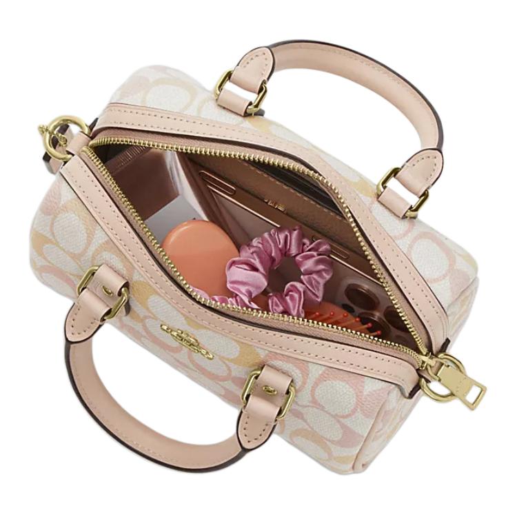 Coach Rowan 17 Classic Print Zipper Closure Synthetic Leather Shoulder Crossbody Tote Bag Small Women bags Candy-Color CEK81-IMM8C