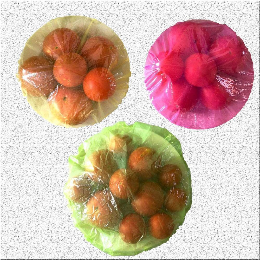60Pcs Disposable Food Storage Covers Colorful Wrap Bowl Covers Durable Fresh Keeping Bags  Kitchen