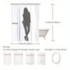 Dog Print Shower Curtain Black & White Artistic Design Polyester Washable With Hooks Stylish Bathroom Decor
