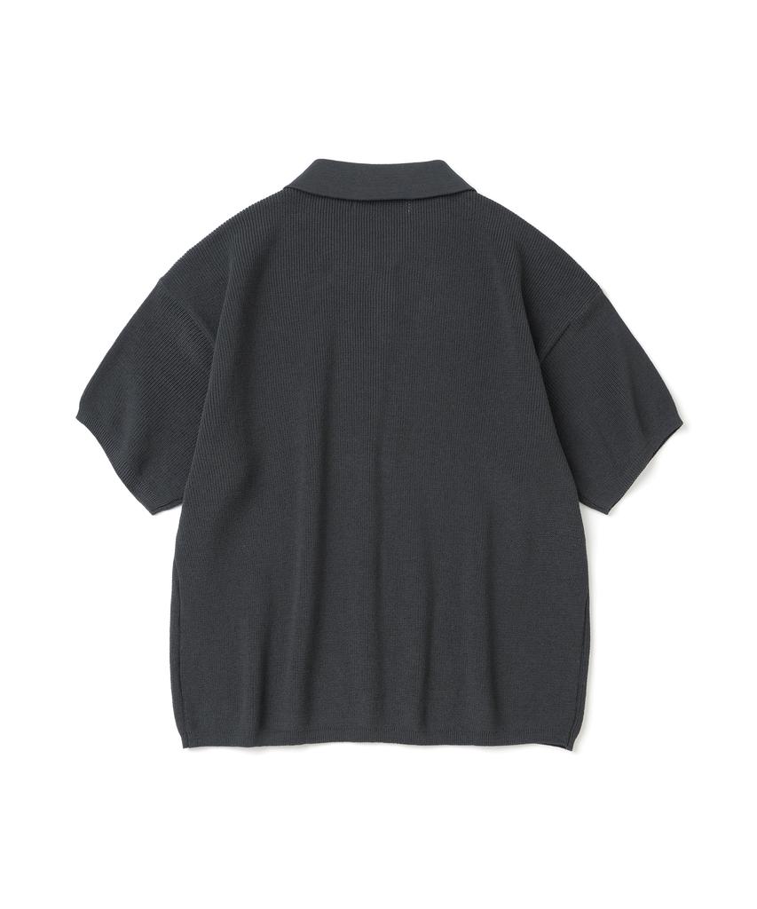 KNITTED Coolever Pk Crop Short Sleeve Knit Tee Charcoal
