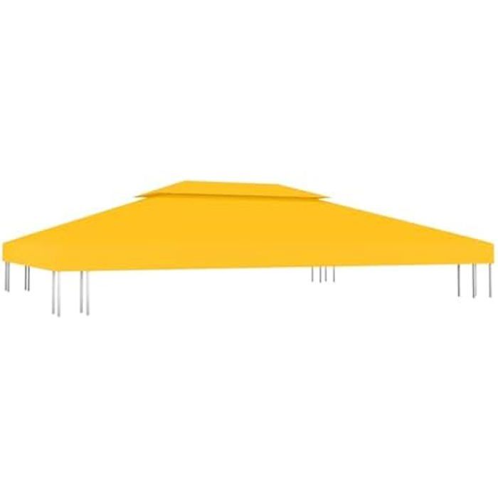 Toit de tonnelle - VIDAXL - 4 x 3 m - Étanche - 310 g/m² - Jaune