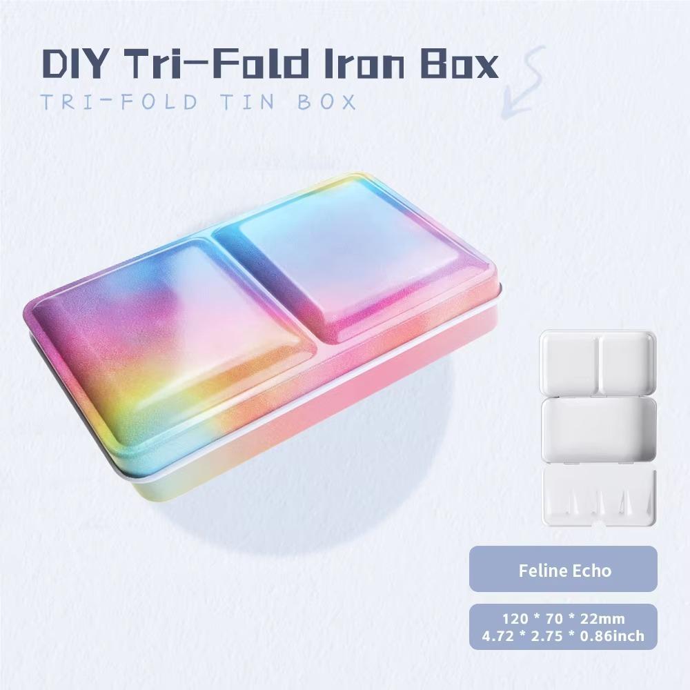 Empty Folding Iron Case Foldable Watercolor Paint Box Portable Art Supplies Box  Watercolor Paint