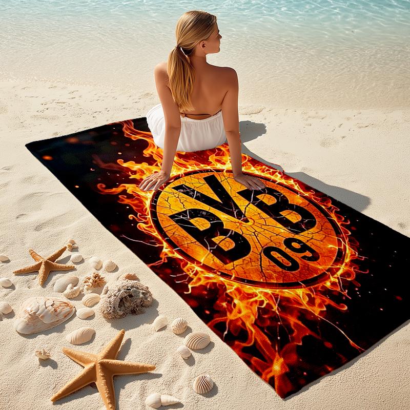 1pc B-BVB Beach Towel, Comfortable and Thick, and Swimming/Bath/Picnic/Camping Towel, Suitable for Seaside Beaches