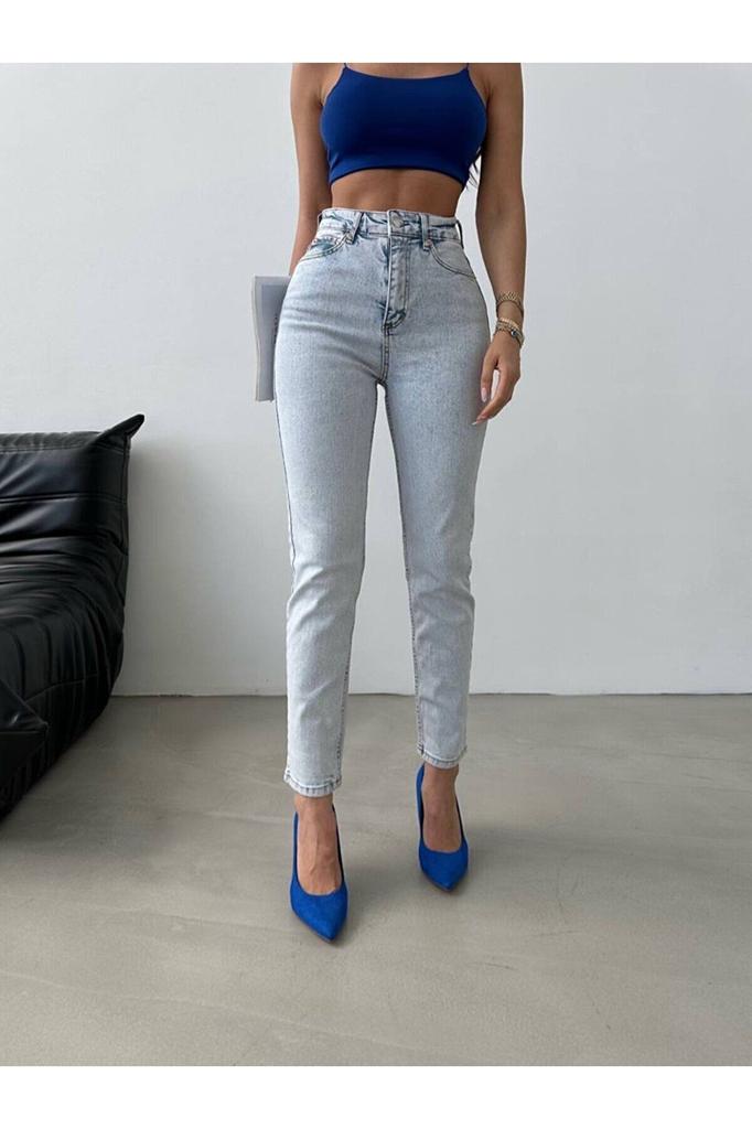 Женские модные джинсы большого размера Leo 90S Dora Zero Max с высокой талией синие эластичные джинсы из лайкры со снегом (Купите на 1 размер больше)