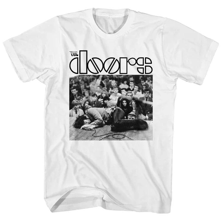 Джим Моррисон The Doors Ворота Рок-группа Ретро Классика Мужская и Женская Свободная Футболка с коротким рукавом Harajuku Принт Женская Одежда