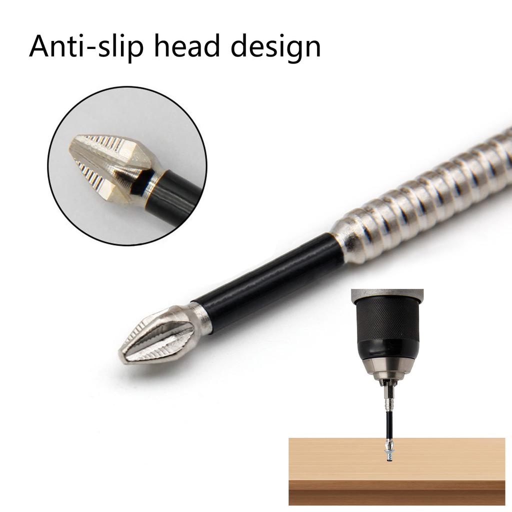 Набор ударных бит 6 шт. с магнитным сплавом стали, нескользящие длинные сверла 50-150 мм, крестообразная магнитная бита для отвертки