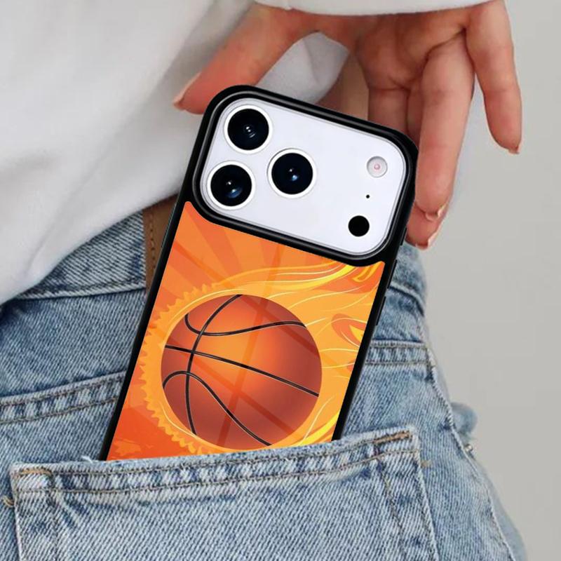 Basket Ball Flame Phone Case for iPhone 16e 15 14 13 12 17 Pro Max Plus Air 17pro Cover Coque